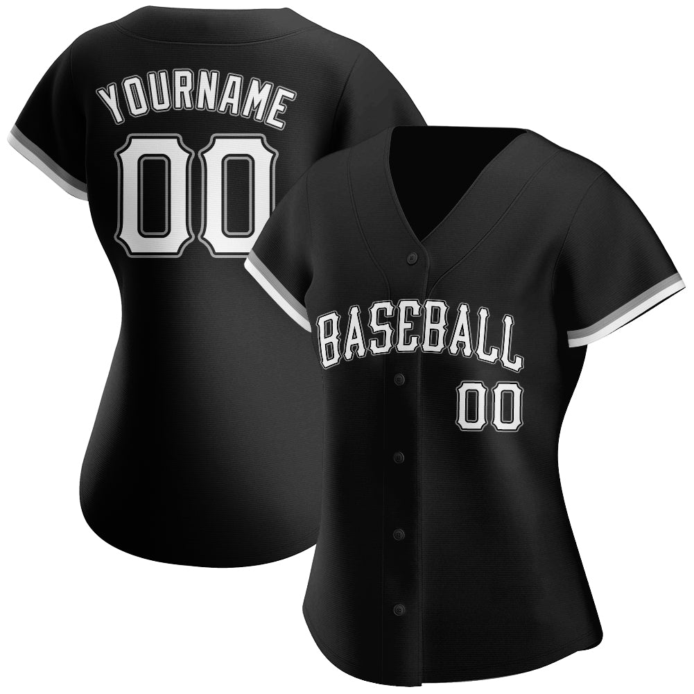 Custom-Black-White-Gray-Baseball-MLB-Jersey-2249