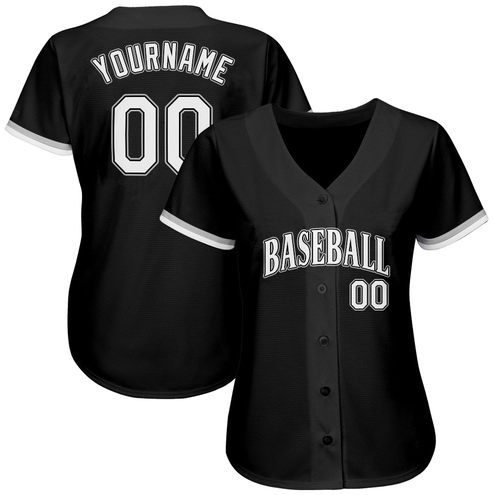 Custom-Black-White-Gray-Baseball-MLB-Jersey-3267