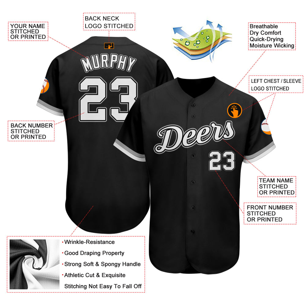 Custom-Black-White-Gray-Baseball-MLB-Jersey-4844