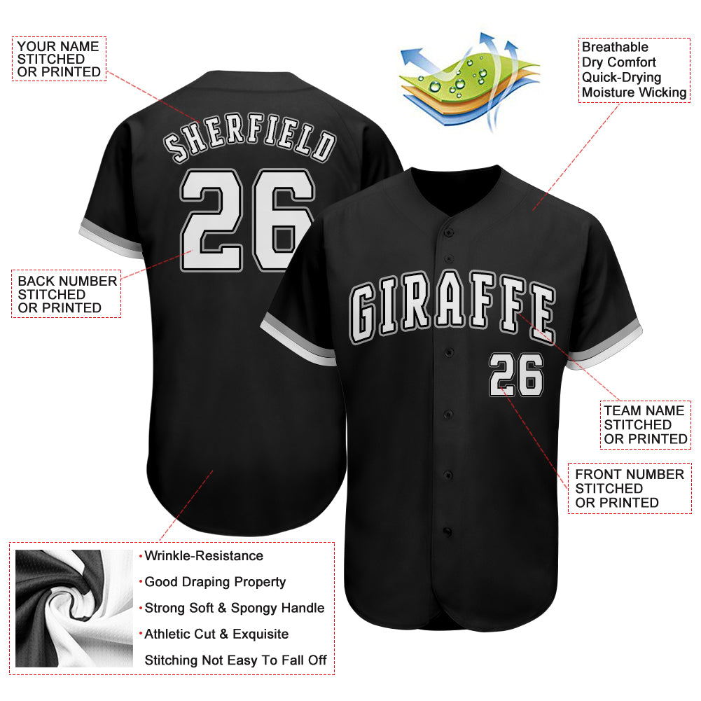 Custom-Black-White-Gray-Baseball-MLB-Jersey-5902
