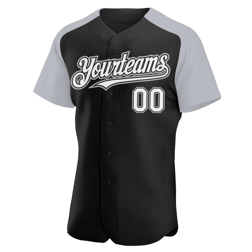 Custom-Black-White-Gray-Baseball-MLB-Jersey-7317