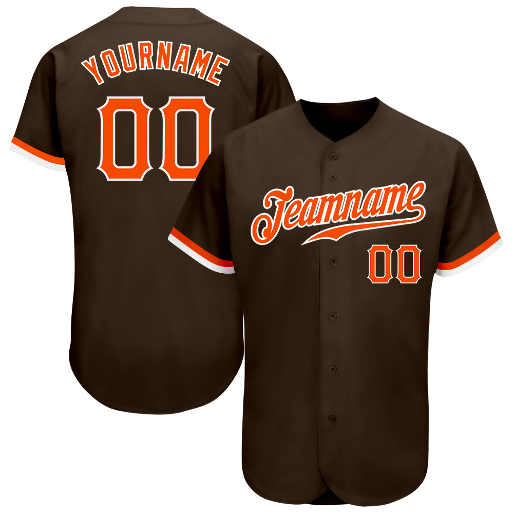 Custom-Brown-Orange-White-Baseball-MLB-Jersey-3595