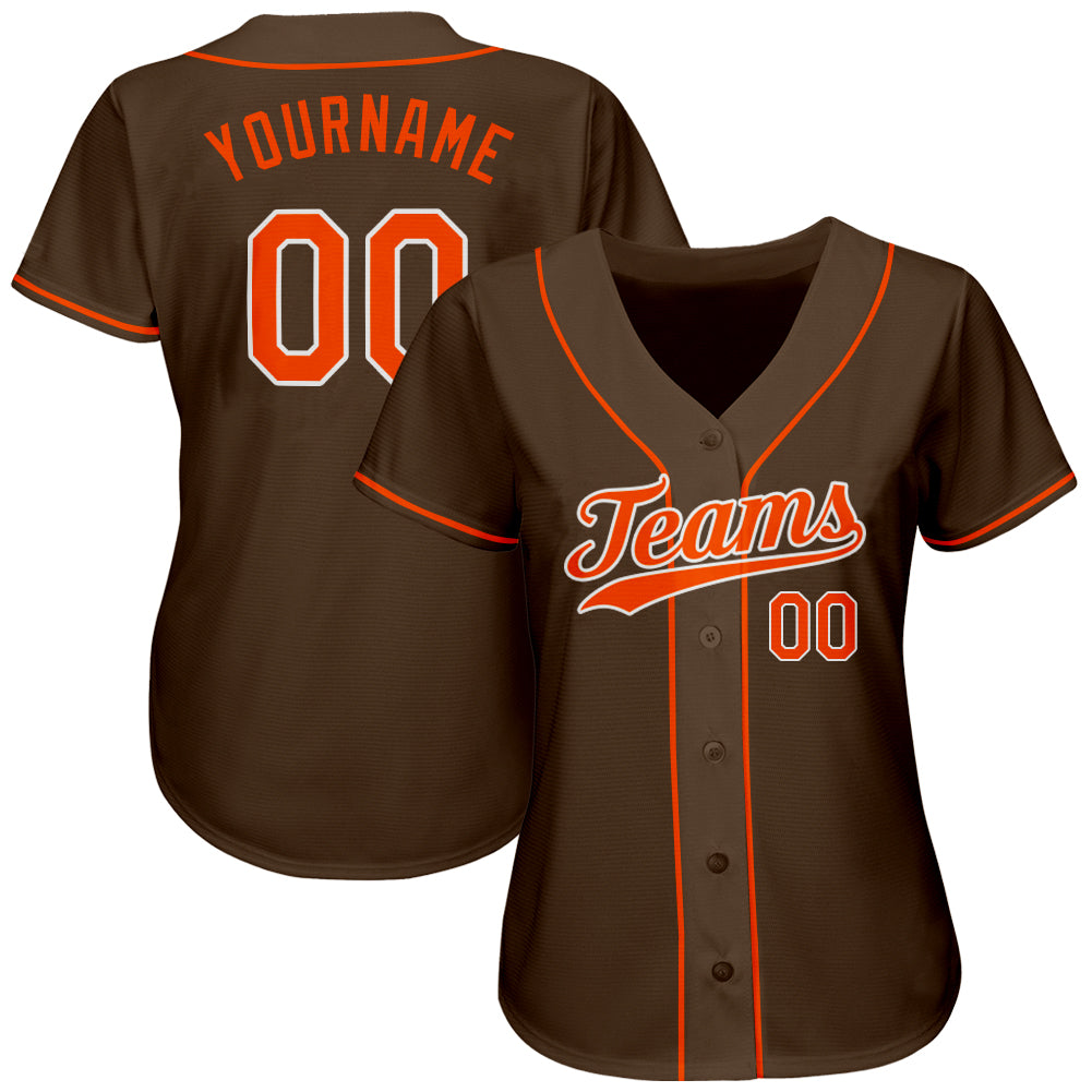 Custom-Brown-Orange-White-Baseball-MLB-Jersey-5261