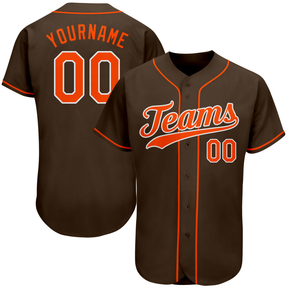 Custom-Brown-Orange-White-Baseball-MLB-Jersey-9067