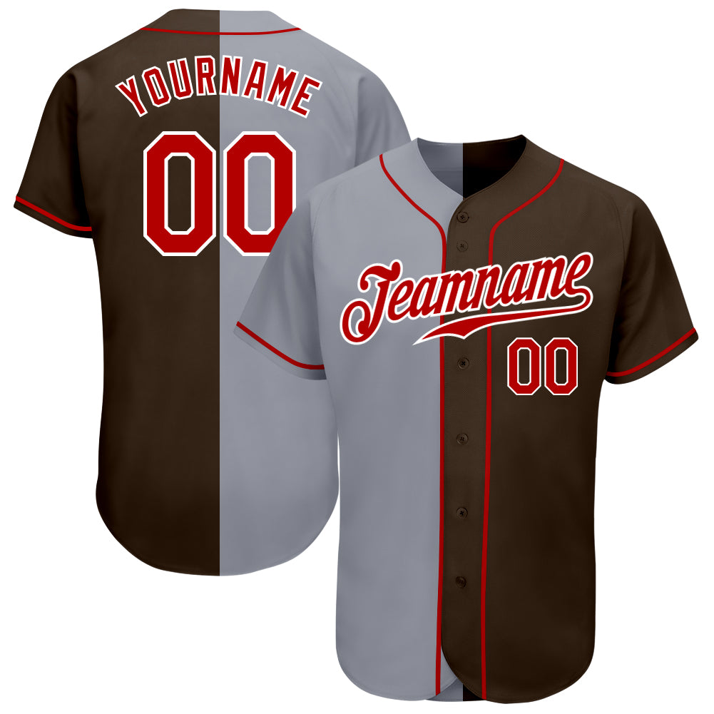 Custom-Brown-Red-Gray-Split-Fashion-Baseball-MLB-Jersey-9540