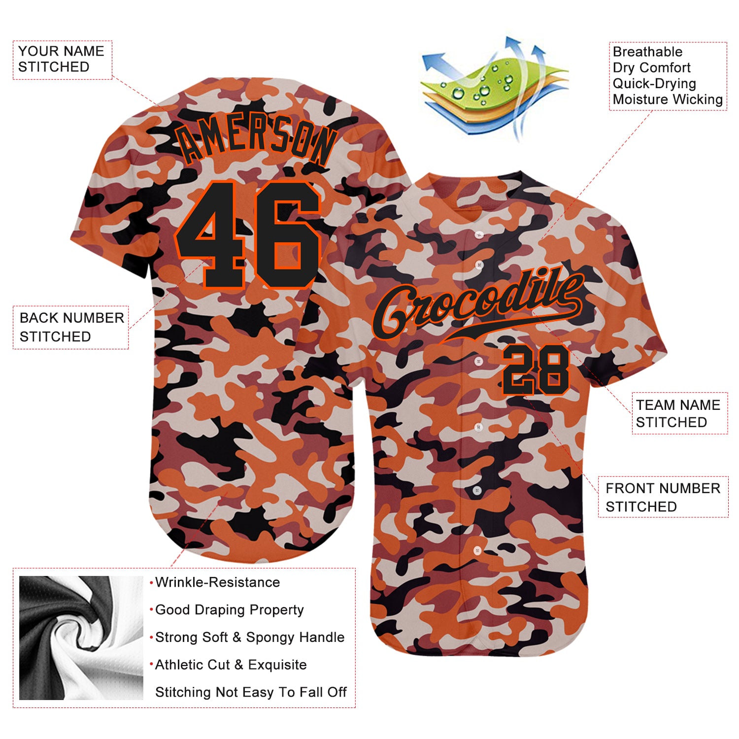 Custom-Camo-Black-Orange-Salute-To-Service-Baseball-MLB-Jersey-5086