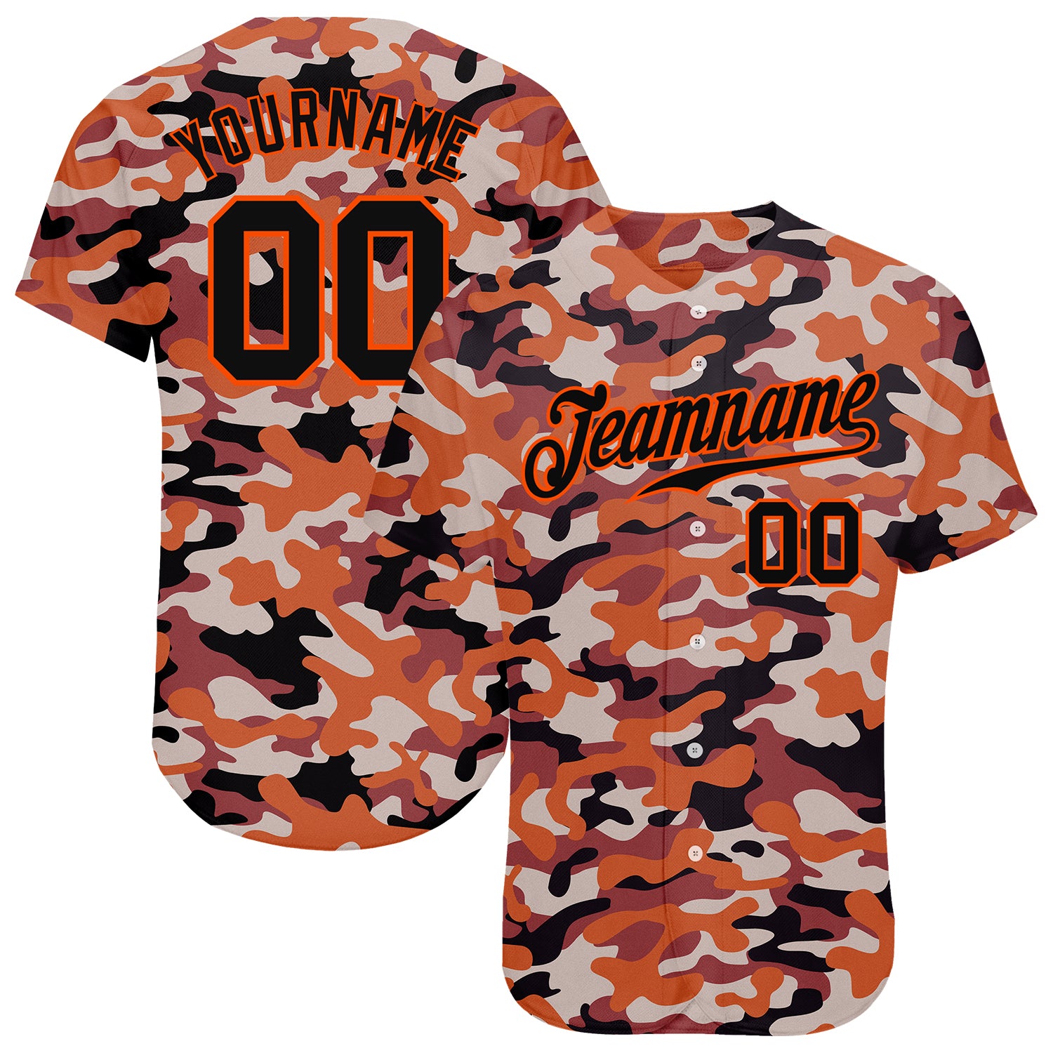 Custom-Camo-Black-Orange-Salute-To-Service-Baseball-MLB-Jersey-7325
