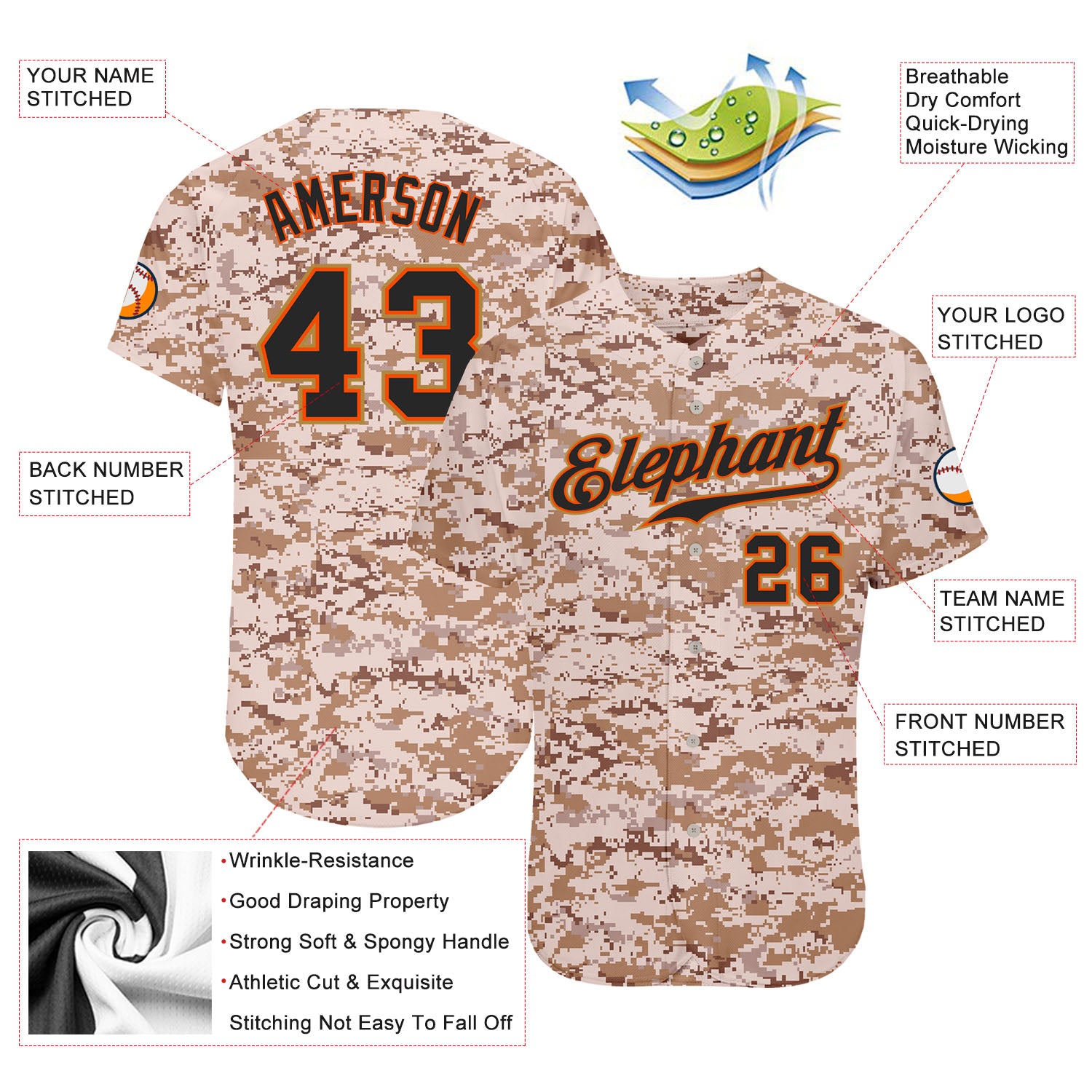 Custom-Camo-Black-Orange-Salute-To-Service-Baseball-MLB-Jersey-8489