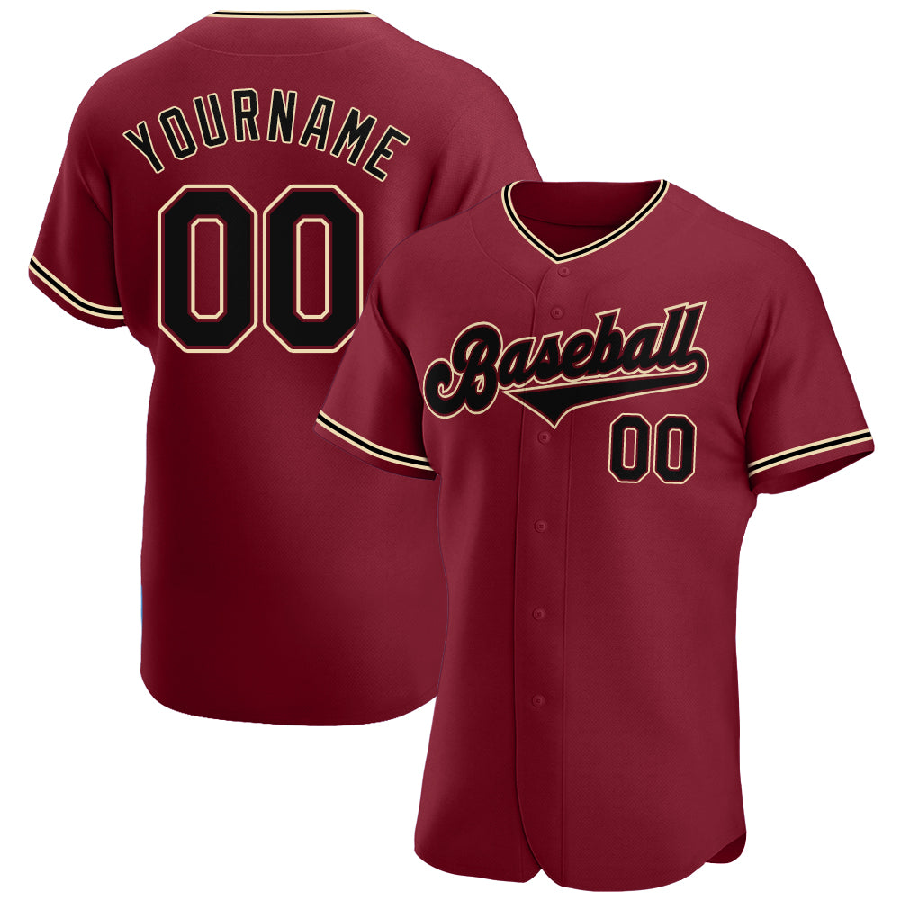 Custom-Crimson-Black-City-Cream-Baseball-MLB-Jersey-9008
