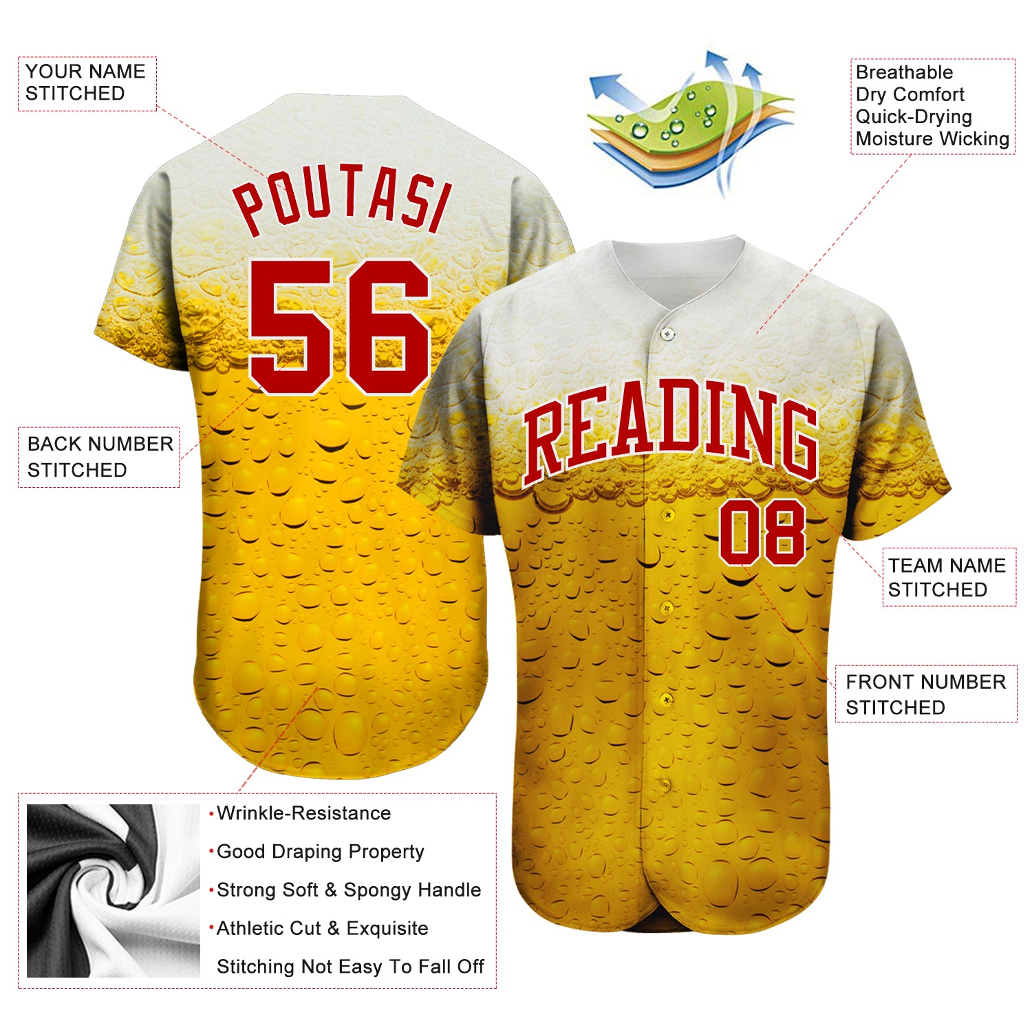 Custom-Design-Bubble-Of-Beer-In-Glass-Baseball-MLB-Jersey-9268
