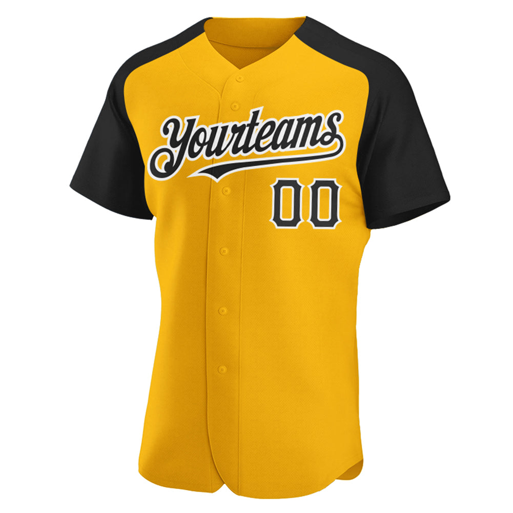 Custom-Gold-Black-White-Baseball-MLB-Jersey-2528