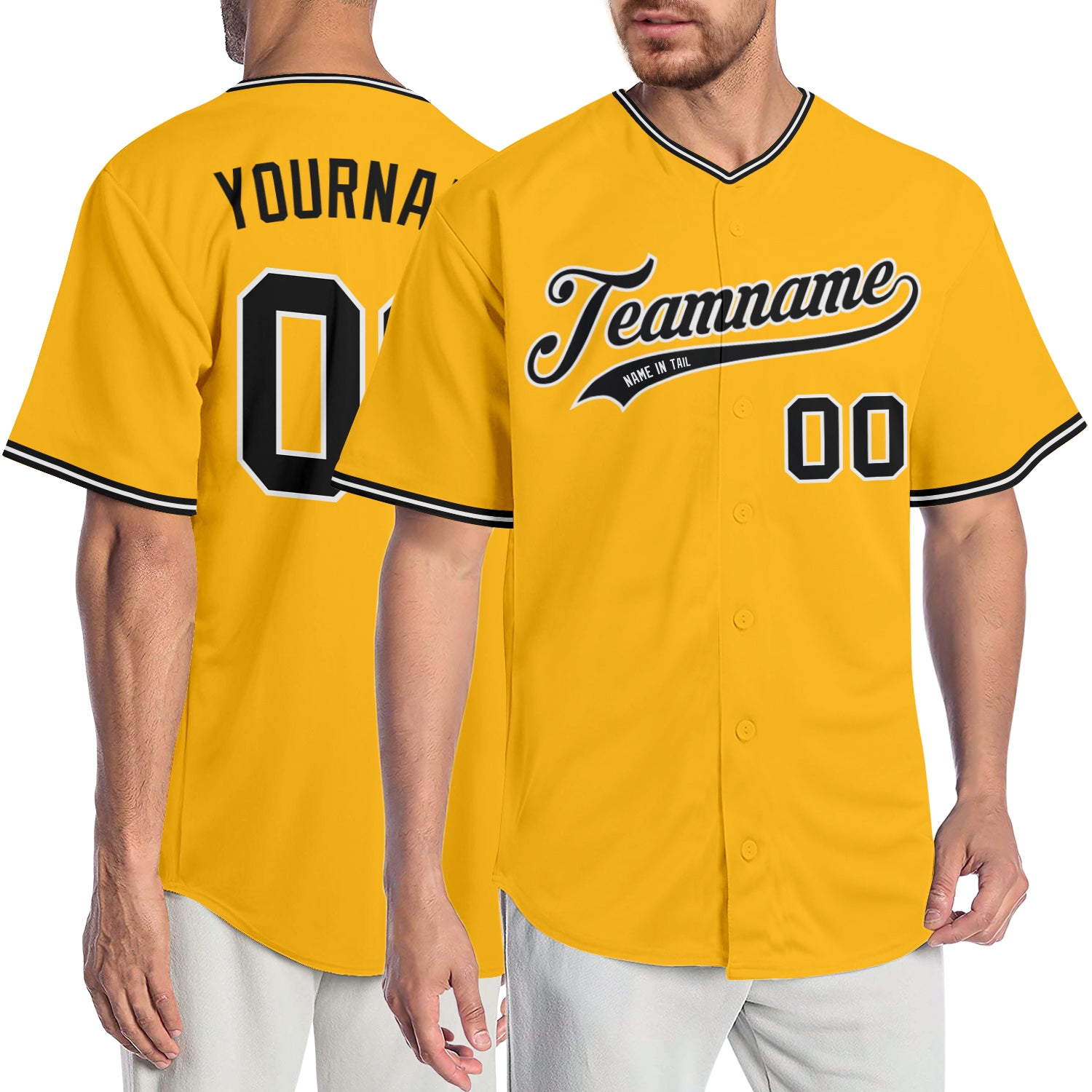 Custom-Gold-Black-White-Baseball-MLB-Jersey-6278