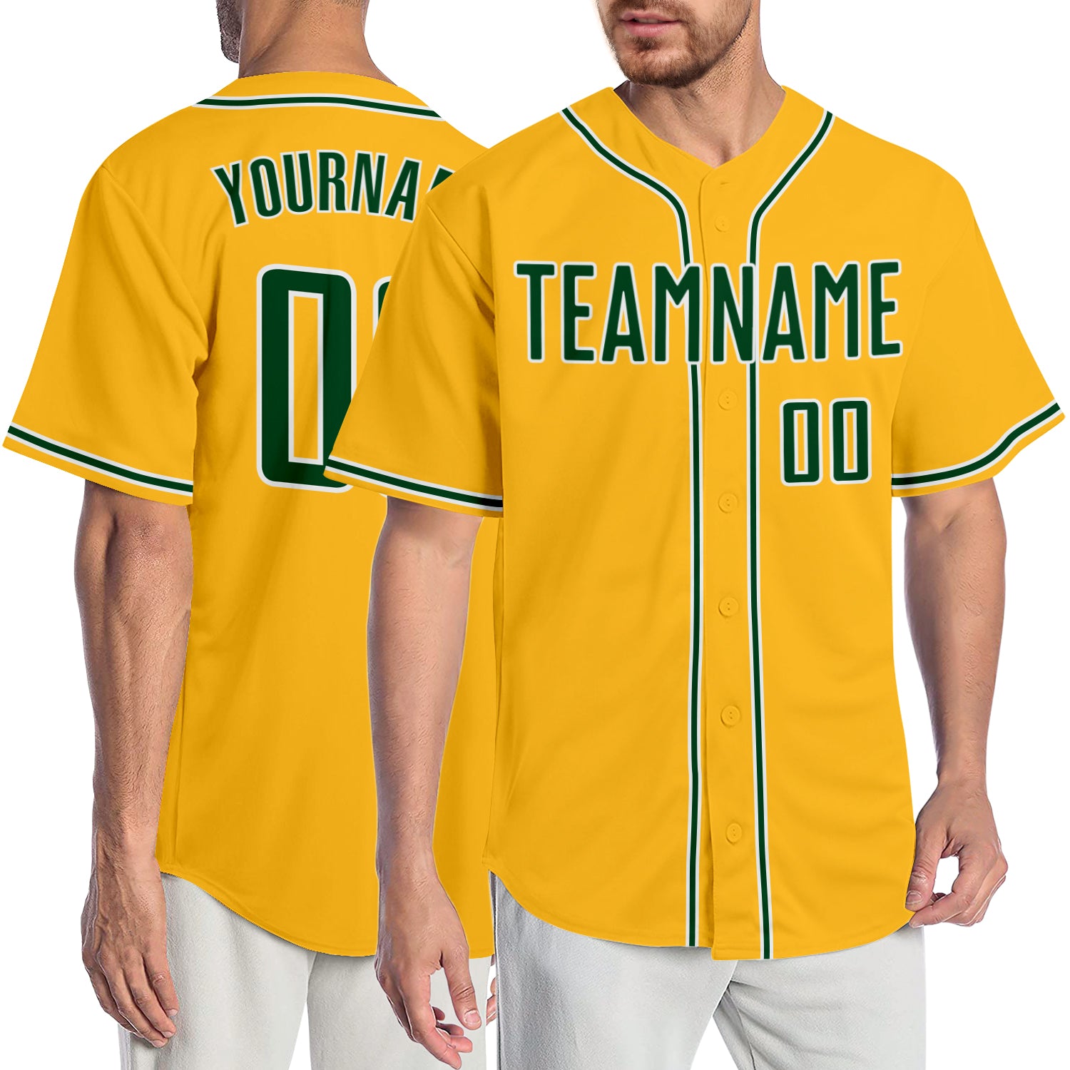 Custom-Gold-Green-White-Baseball-MLB-Jersey-2781