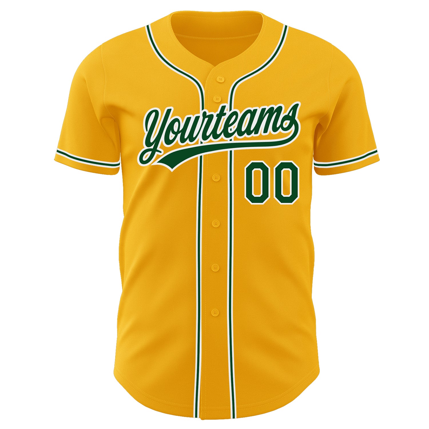 Custom-Gold-Green-White-Baseball-MLB-Jersey-7001