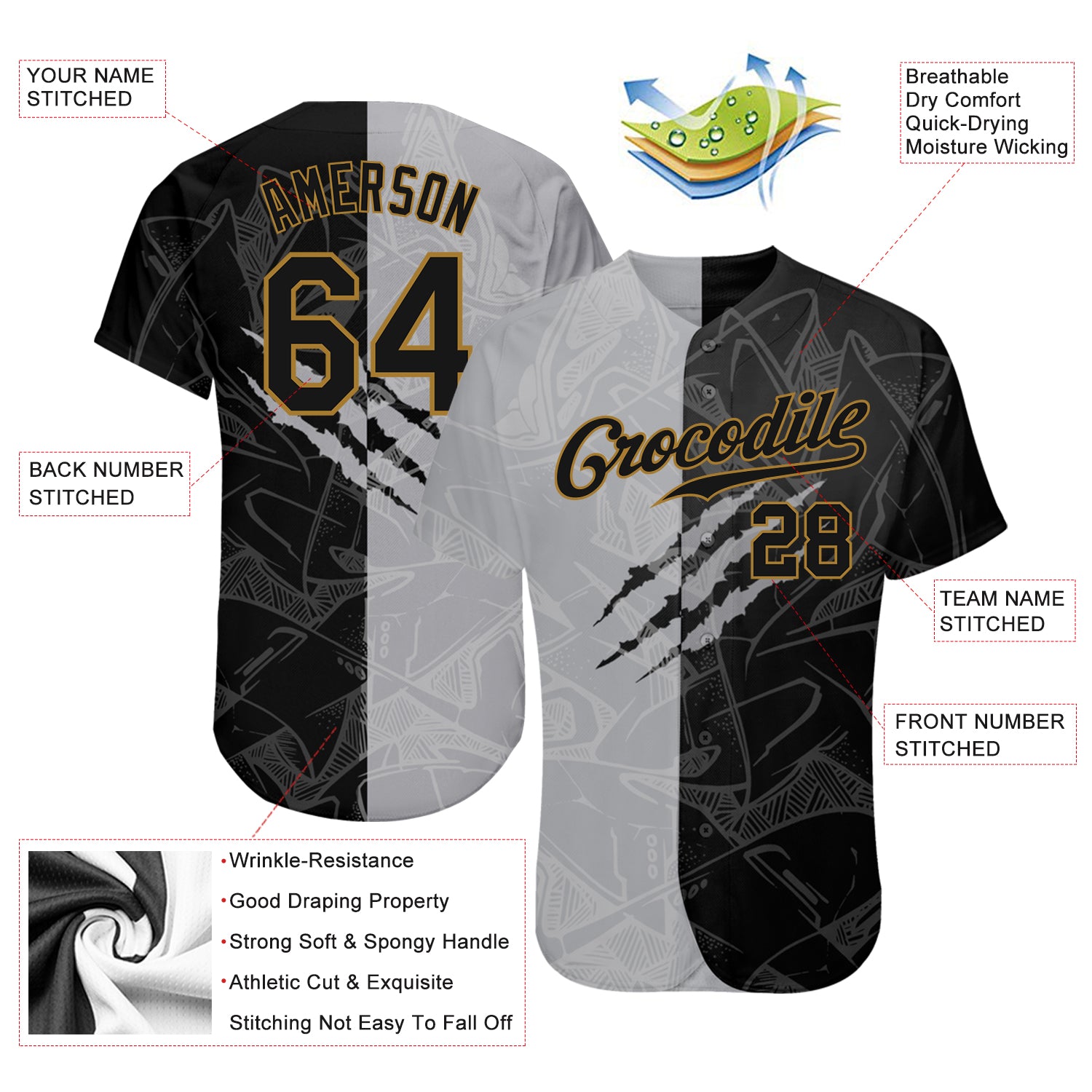 Custom-Graffiti-Pattern-Black-Old-Gold-3D-Baseball-MLB-Jersey-3854