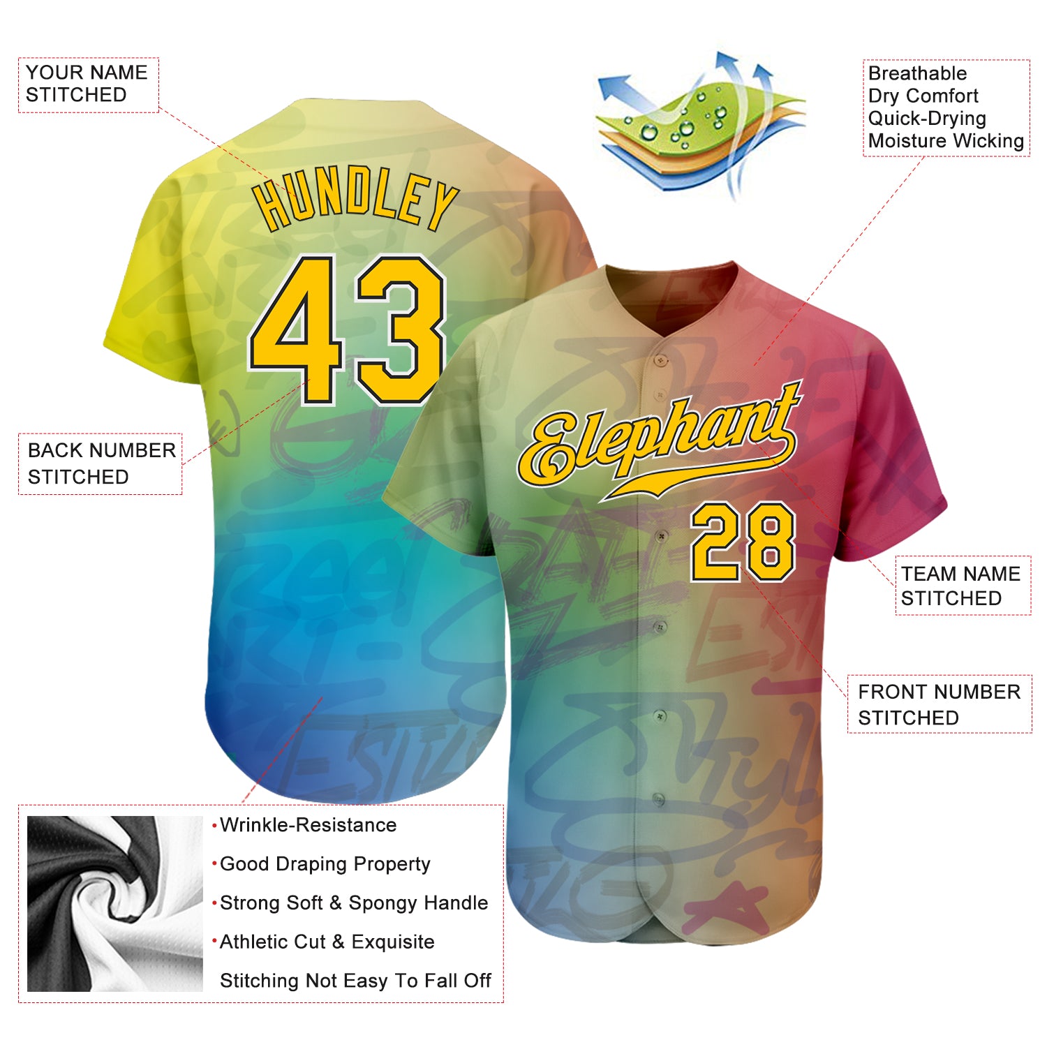 Custom-Graffiti-Pattern-Gold-Black-3D-Baseball-MLB-Jersey-9055