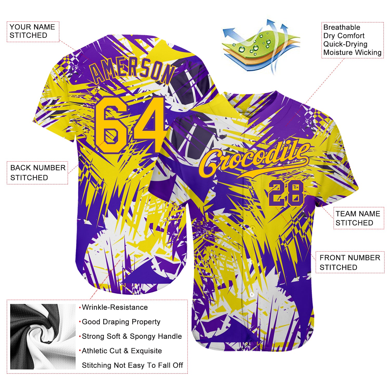 Custom-Graffiti-Pattern-Gold-Purple-3D-Baseball-MLB-Jersey-9581