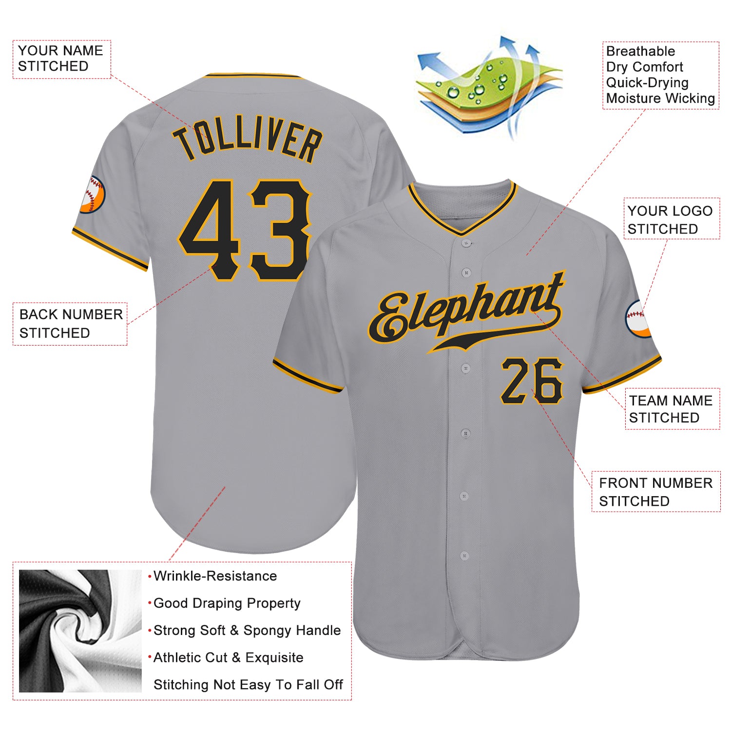 Custom-Gray-Black-Gold-Baseball-MLB-Jersey-7901
