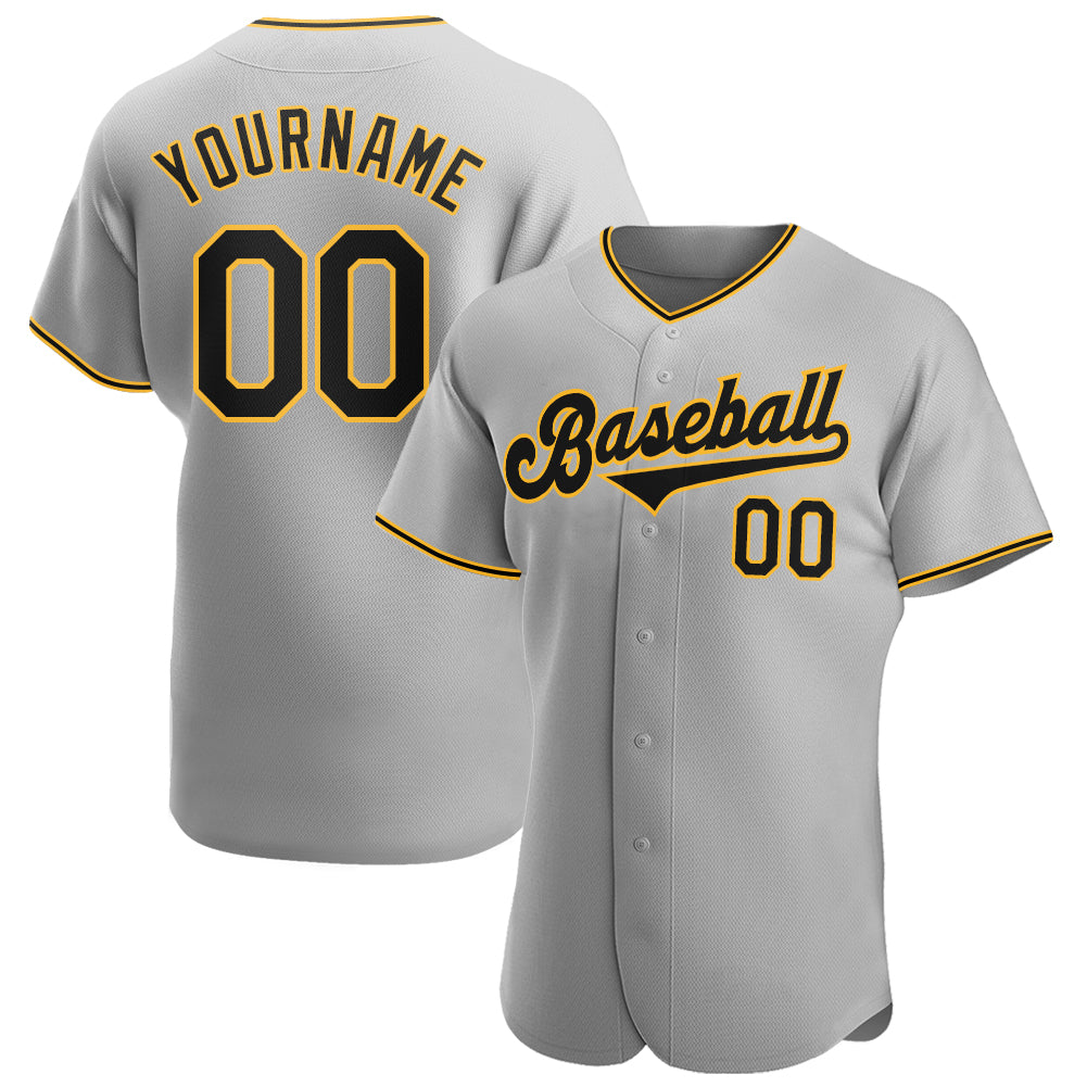Custom-Gray-Black-Gold-Baseball-MLB-Jersey-9551