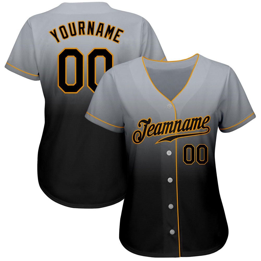 Custom-Gray-Black-Gold-Fade-Fashion-Baseball-MLB-Jersey-5615