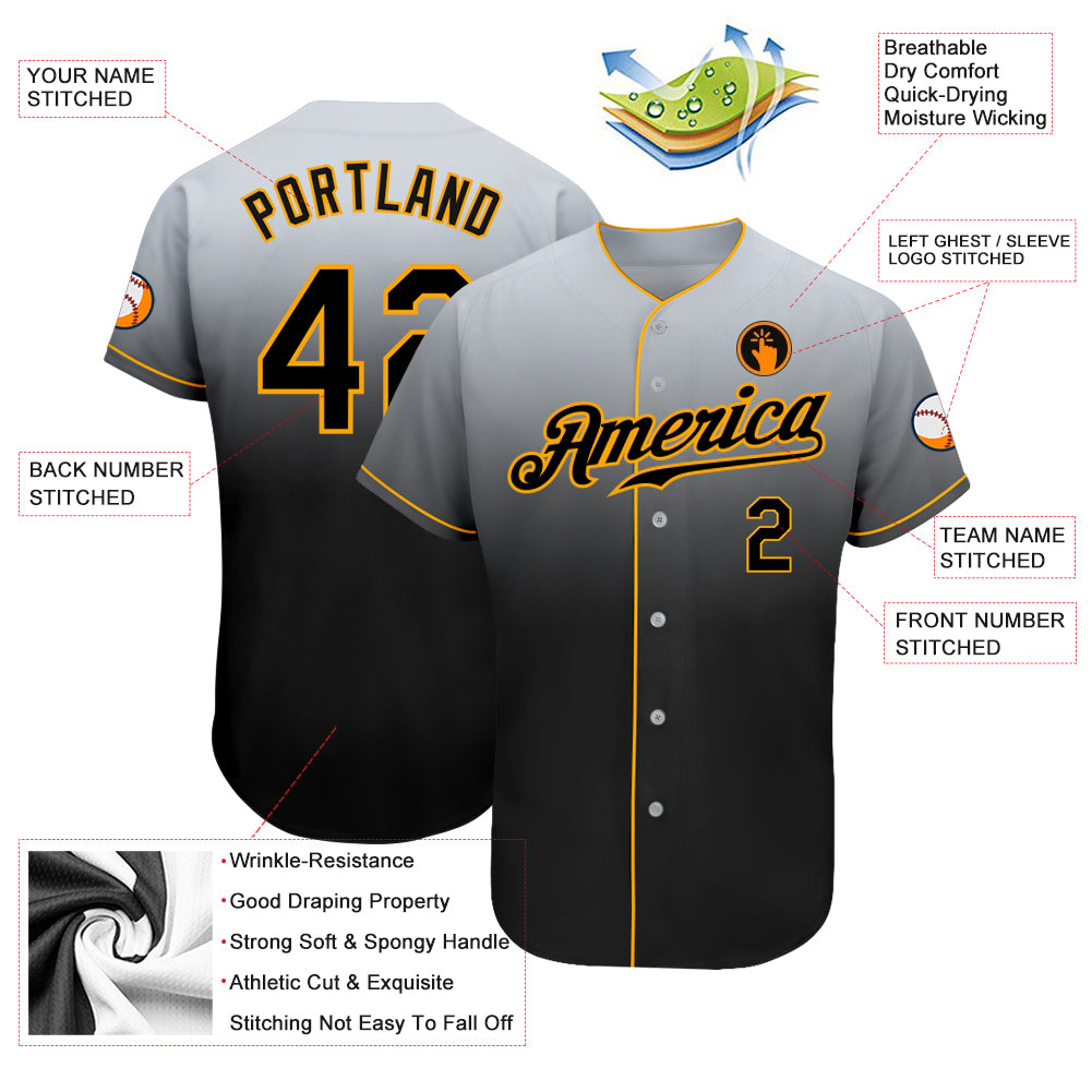 Custom-Gray-Black-Gold-Fade-Fashion-Baseball-MLB-Jersey-8999