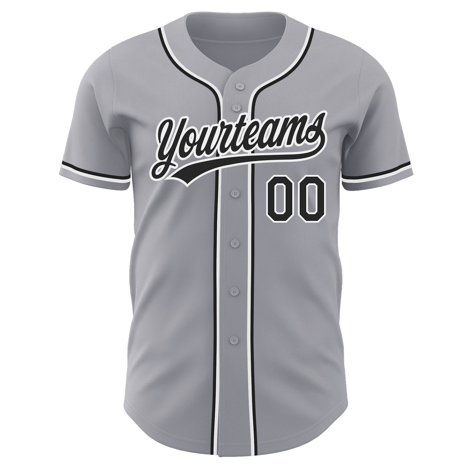 Custom-Gray-Black-White-Baseball-MLB-Jersey-3736