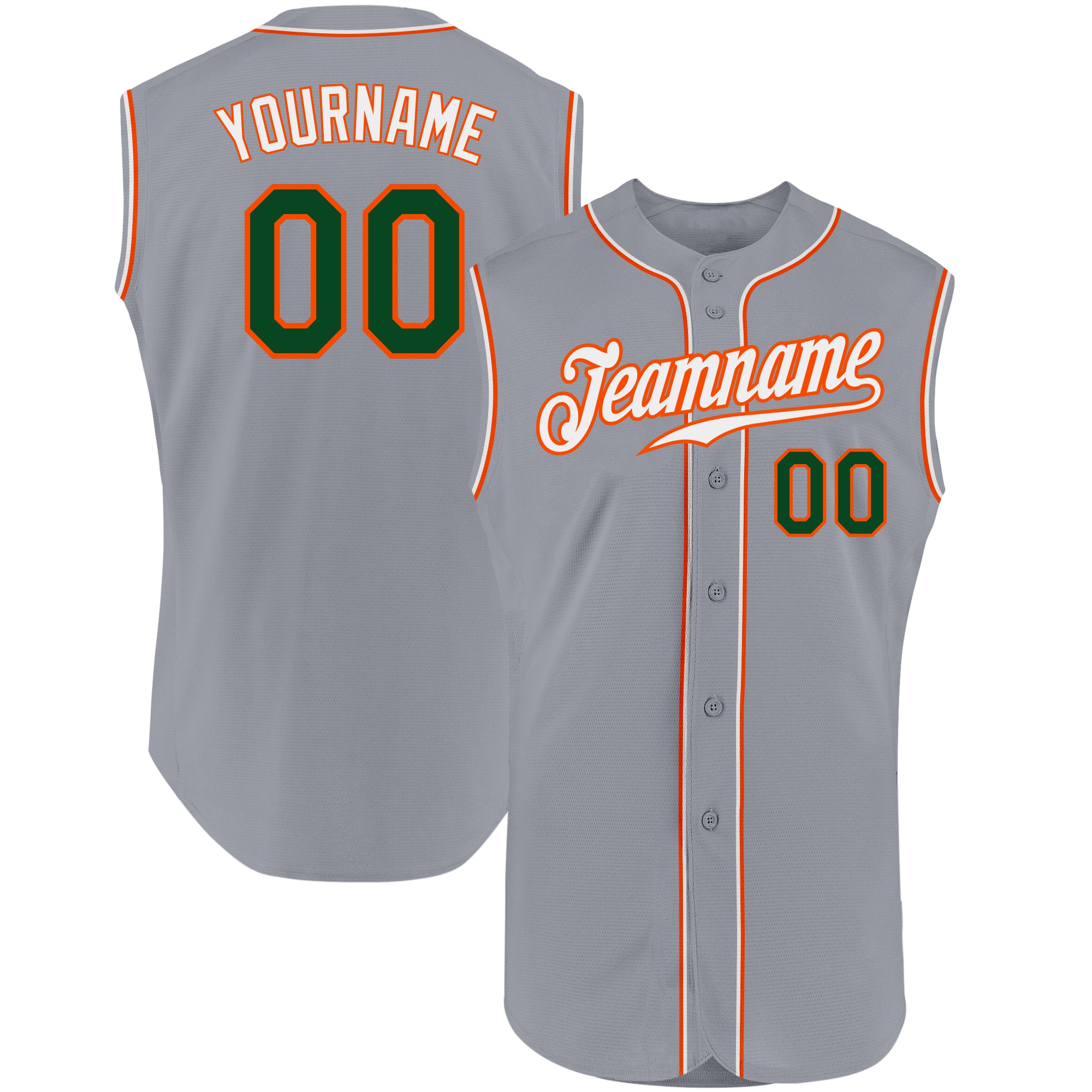Custom-Gray-Green-Orange-Sleeveless-Baseball-MLB-Jersey-1843