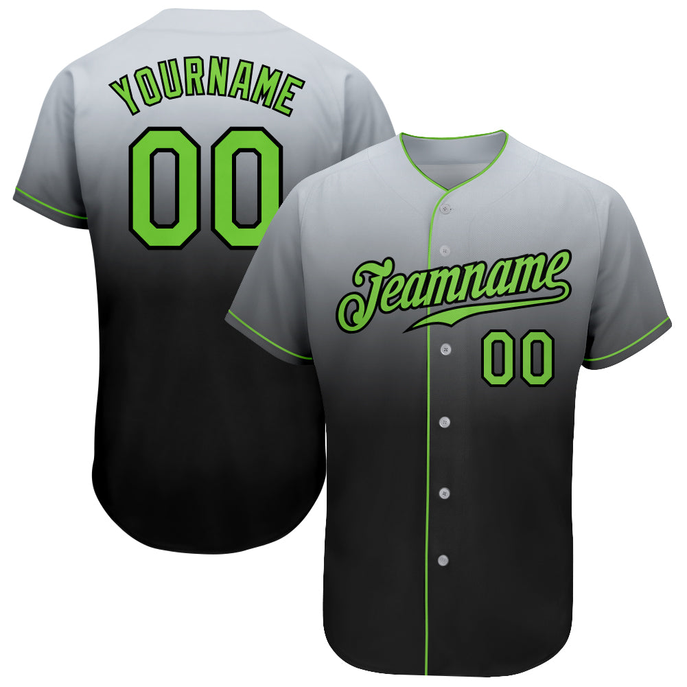 Custom-Gray-Neon-Green-Black-Fade-Fashion-Baseball-MLB-Jersey-6309