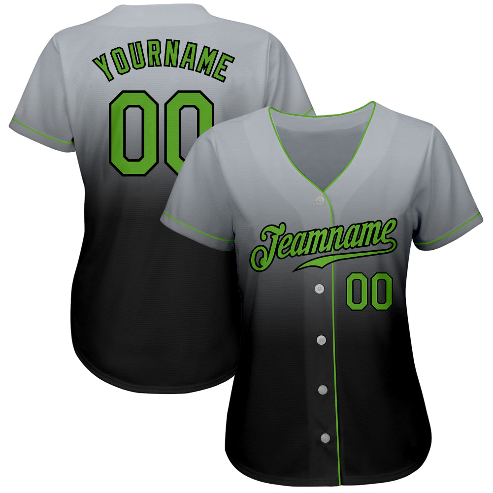 Custom-Gray-Neon-Green-Black-Fade-Fashion-Baseball-MLB-Jersey-8873
