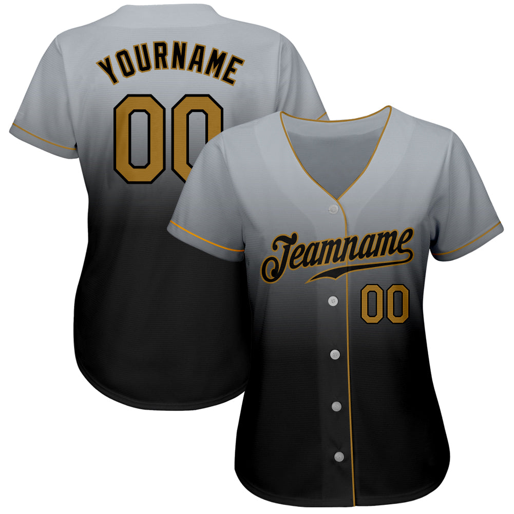 Custom-Gray-Old-Gold-Black-Fade-Fashion-Baseball-MLB-Jersey-4120