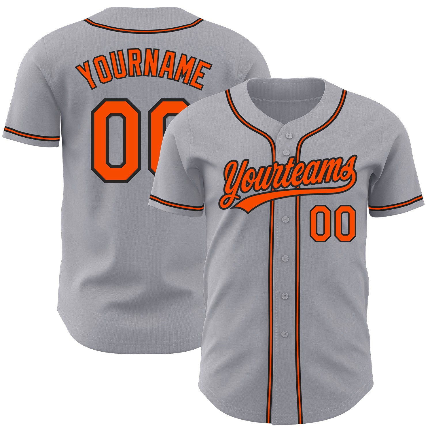 Custom-Gray-Orange-Black-Baseball-MLB-Jersey-3007