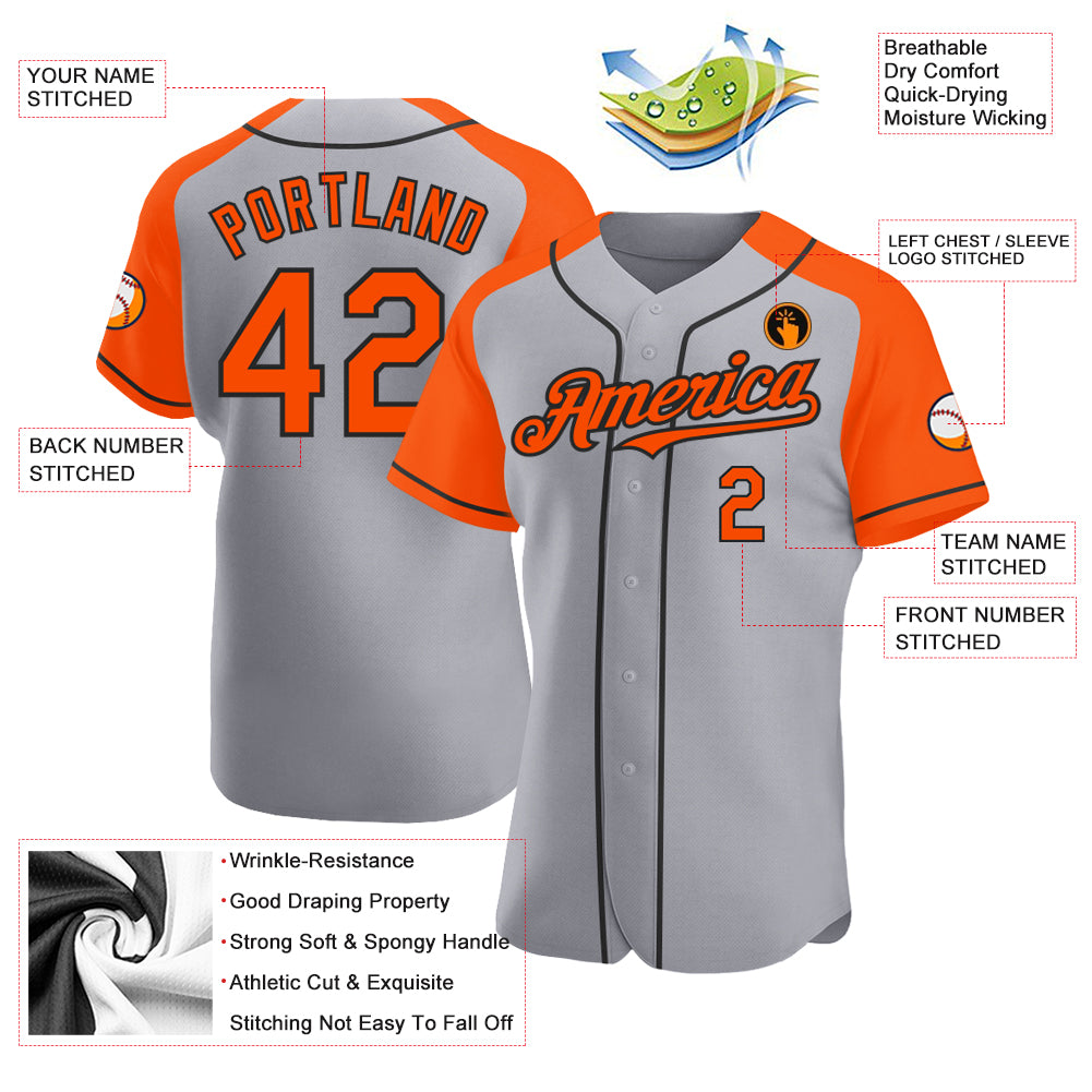 Custom-Gray-Orange-Black-Baseball-MLB-Jersey-4555