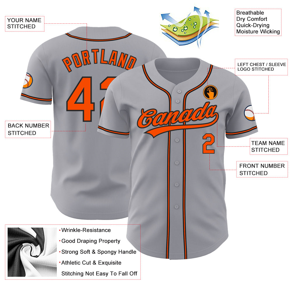 Custom-Gray-Orange-Black-Baseball-MLB-Jersey-4643