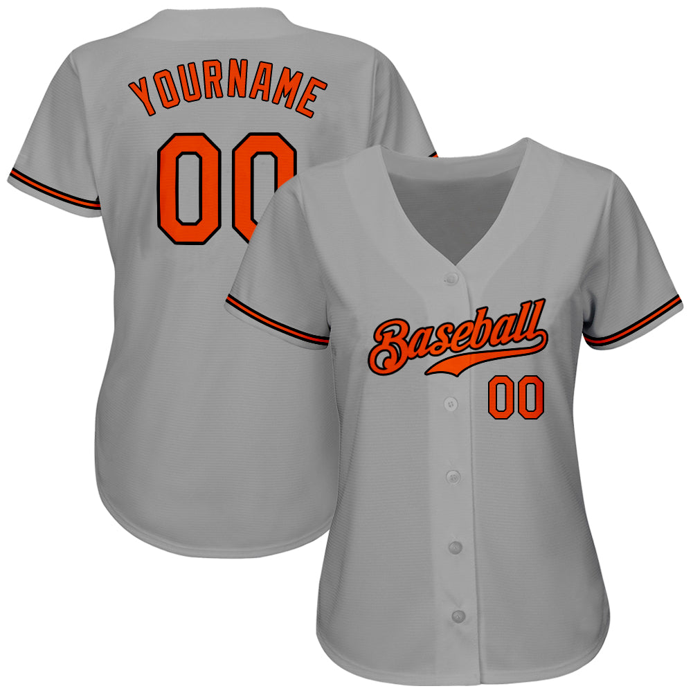 Custom-Gray-Orange-Black-Baseball-MLB-Jersey-4879
