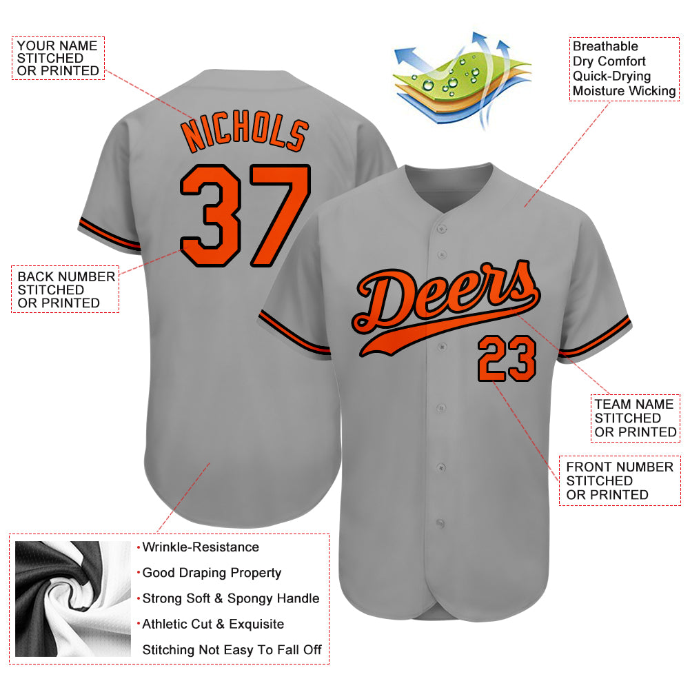 Custom-Gray-Orange-Black-Baseball-MLB-Jersey-6902