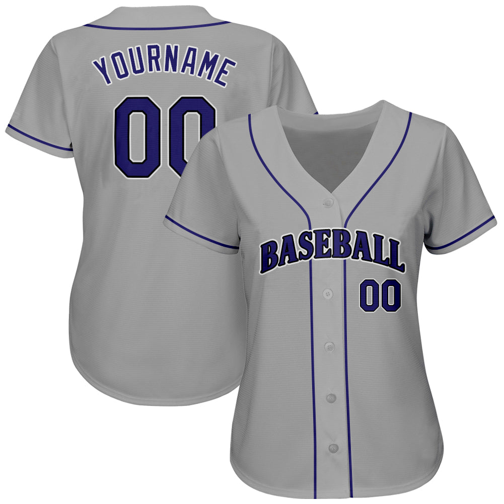 Custom-Gray-Purple-Black-Baseball-MLB-Jersey-2856