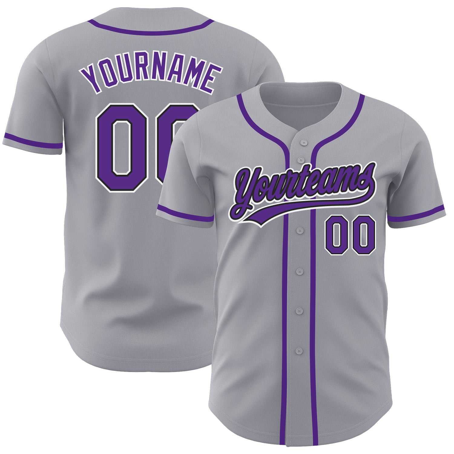 Custom-Gray-Purple-Black-Baseball-MLB-Jersey-3011