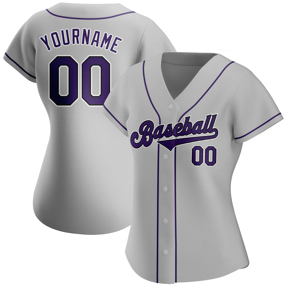 Custom-Gray-Purple-Black-Baseball-MLB-Jersey-4161