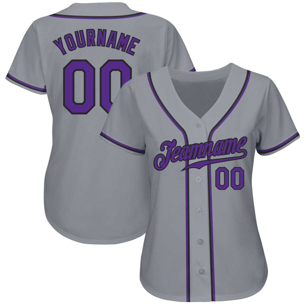 Custom-Gray-Purple-Black-Baseball-MLB-Jersey-4348