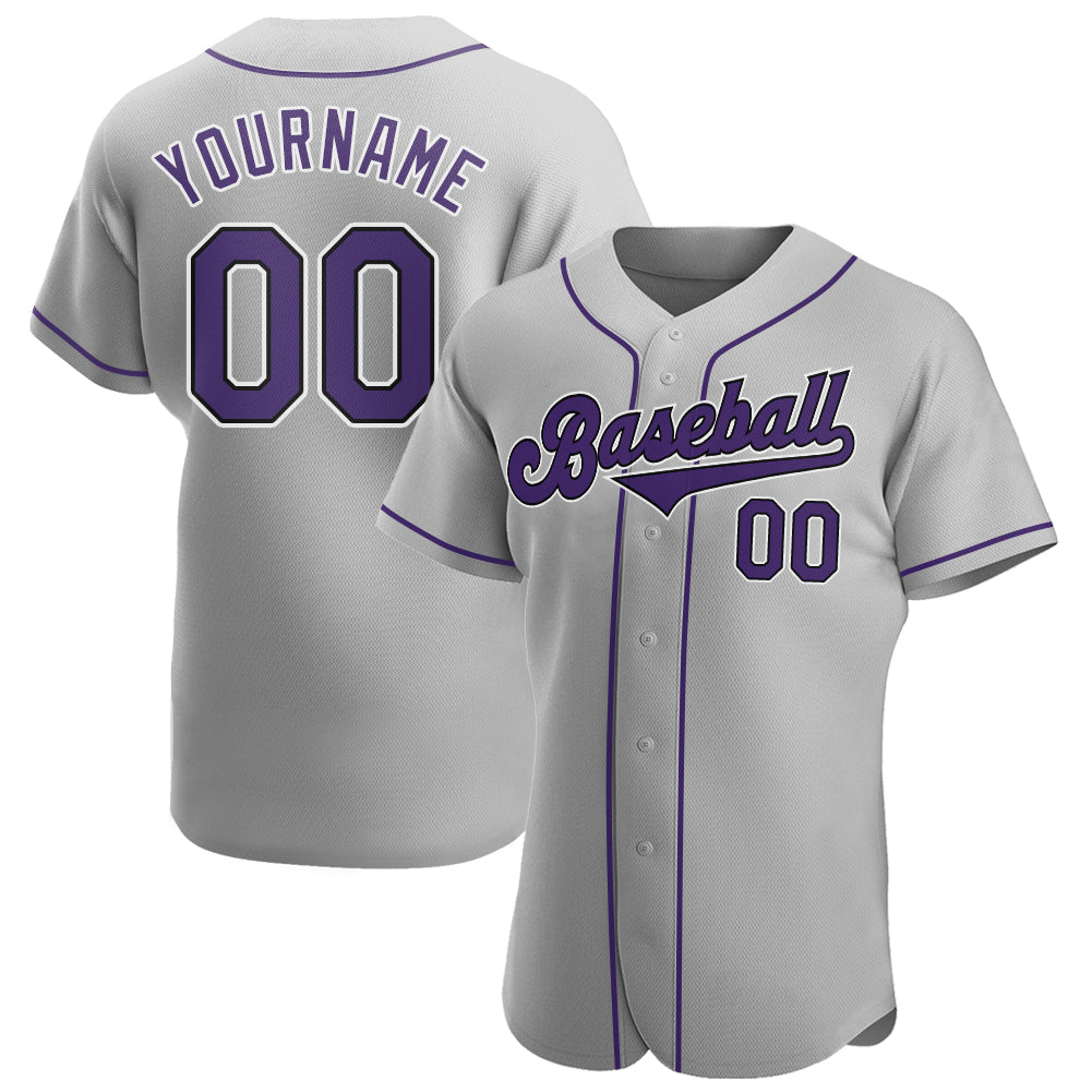 Custom-Gray-Purple-Black-Baseball-MLB-Jersey-6518
