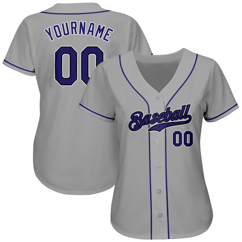 Custom-Gray-Purple-Black-Baseball-MLB-Jersey-6606