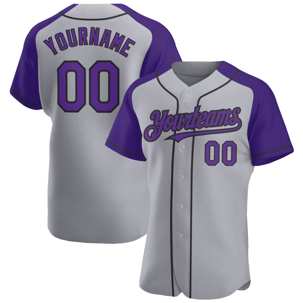 Custom-Gray-Purple-Black-Baseball-MLB-Jersey-7611