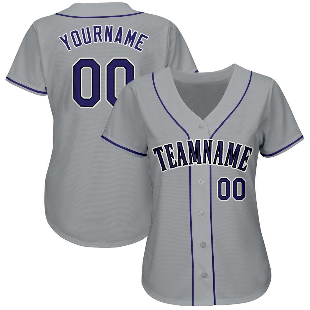 Custom-Gray-Purple-Black-Baseball-MLB-Jersey-8244