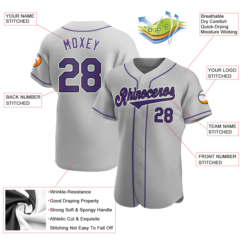 Custom-Gray-Purple-Black-Baseball-MLB-Jersey-8340
