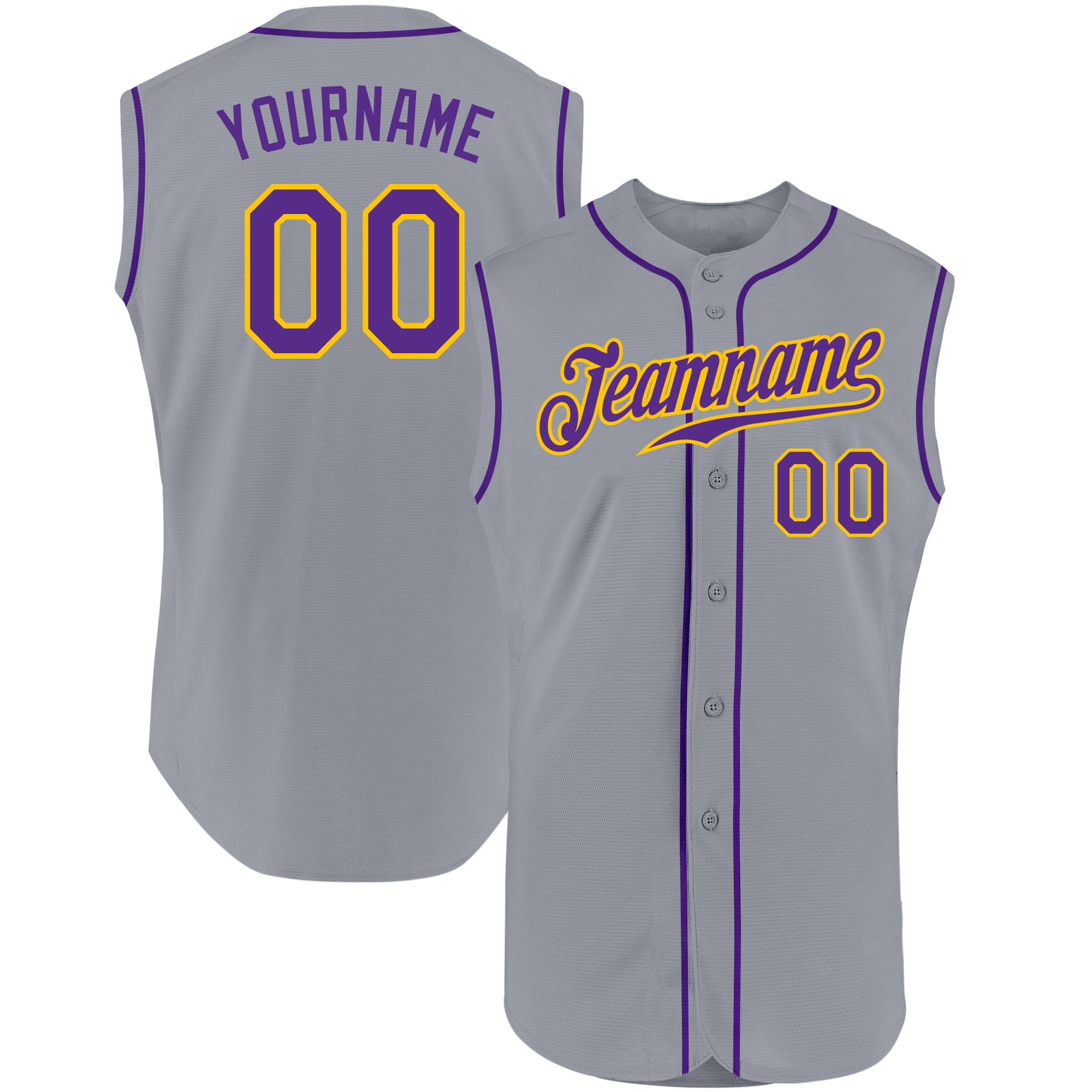 Custom-Gray-Purple-Gold-Sleeveless-Baseball-MLB-Jersey-6915