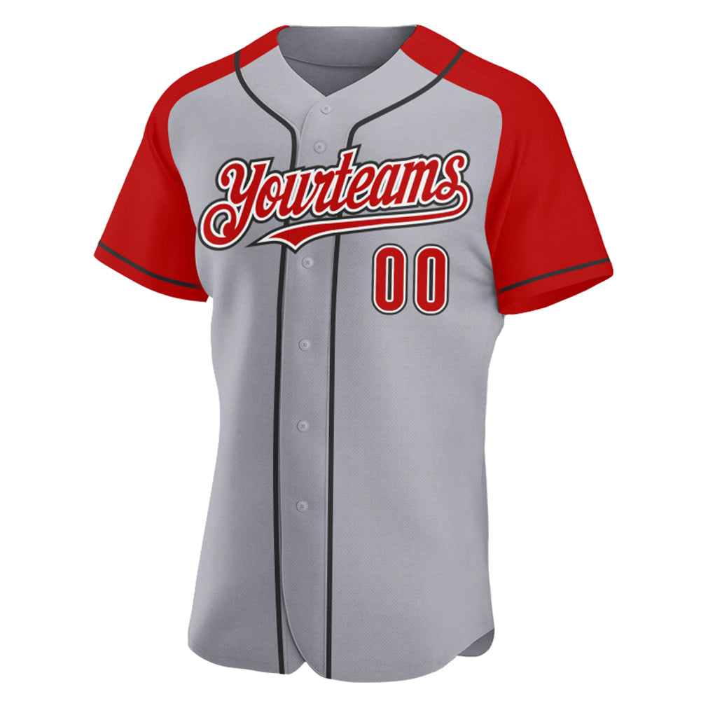 Custom-Gray-Red-Black-Baseball-MLB-Jersey-2126
