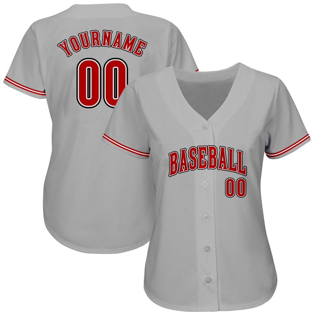 Custom-Gray-Red-Black-Baseball-MLB-Jersey-5442