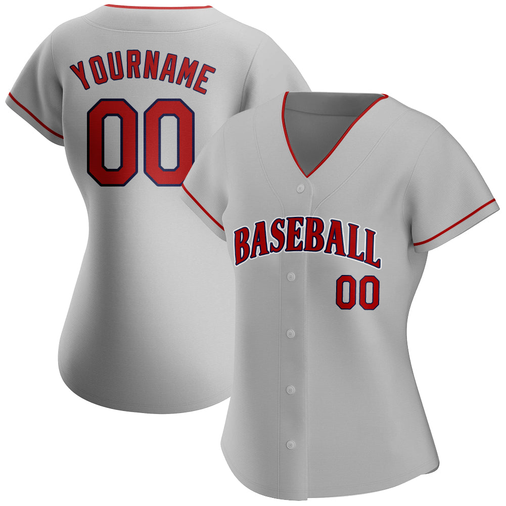 Custom-Gray-Red-Navy-Baseball-MLB-Jersey-9536