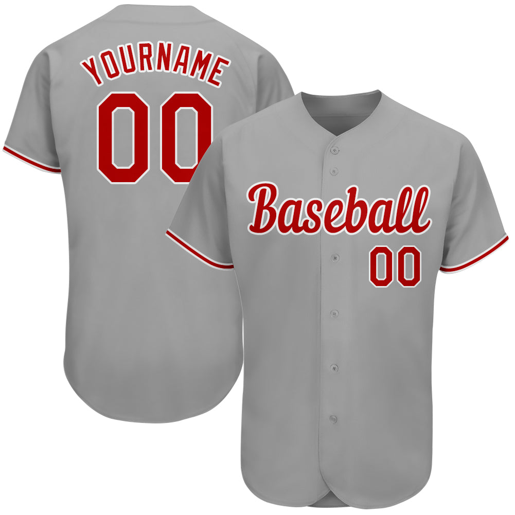 Custom-Gray-Red-White-Baseball-MLB-Jersey-6159