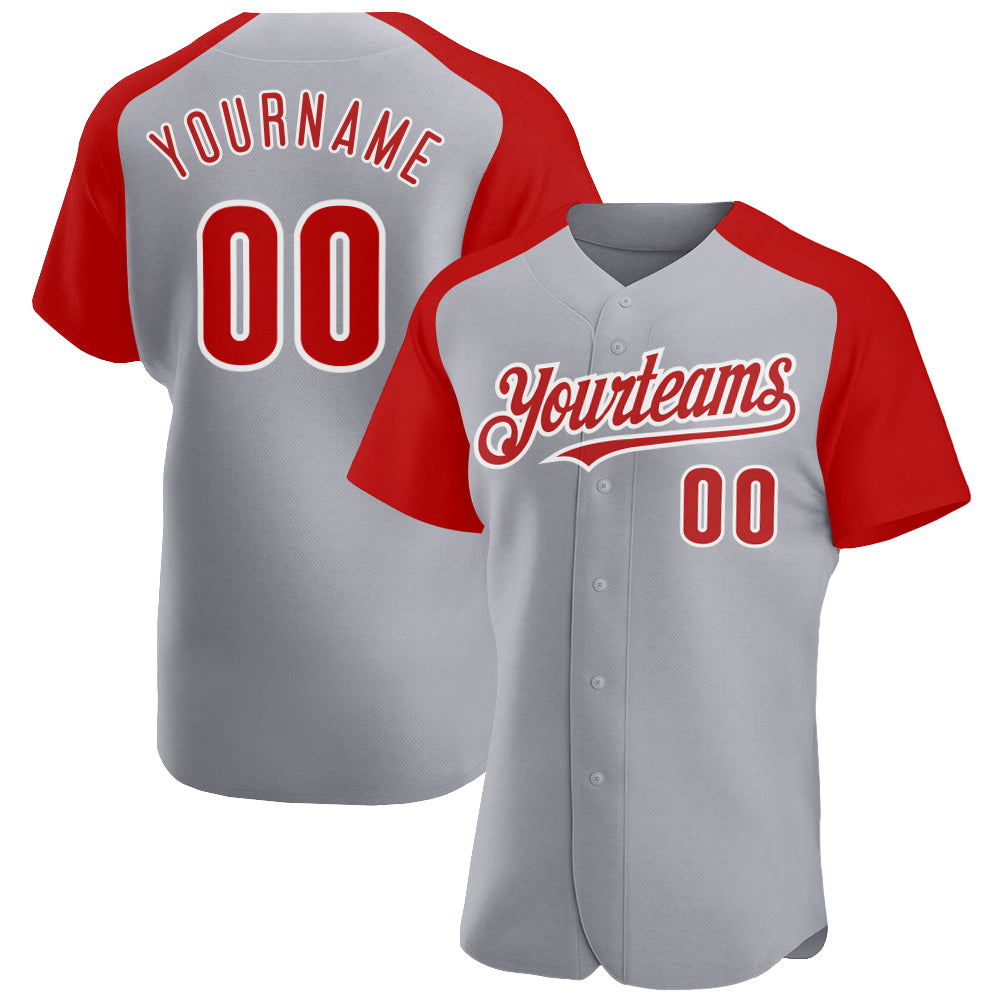 Custom-Gray-Red-White-Baseball-MLB-Jersey-7528